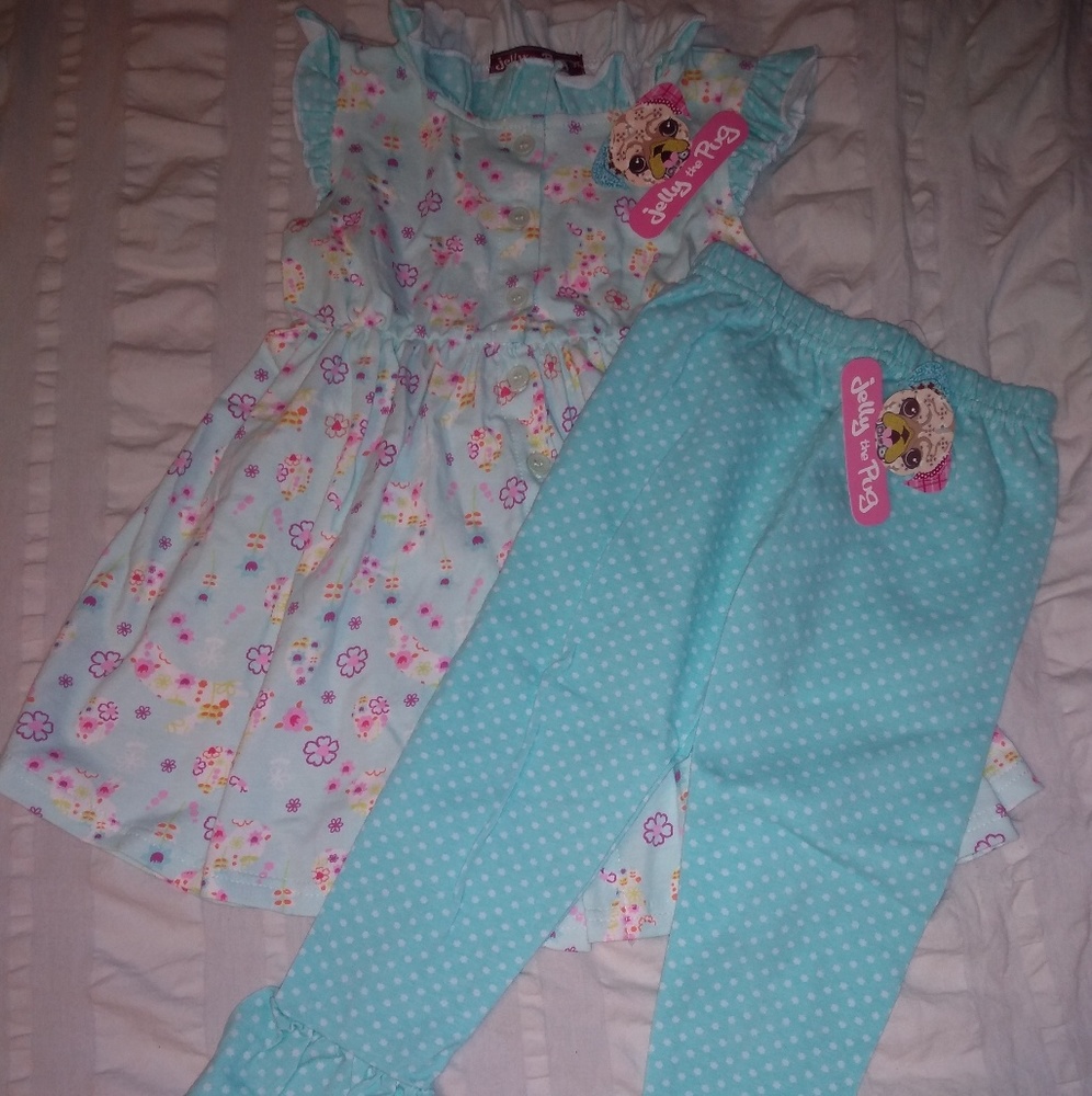 Jelly the Pug Dress with Leggings